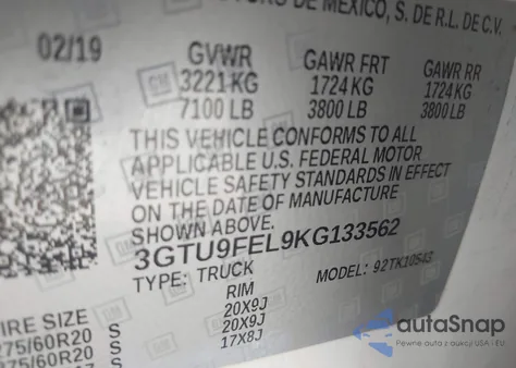 2019 GMC Sierra 1500 Denali из США, поврежденный, VIN 3GTU9FEL9KG133562